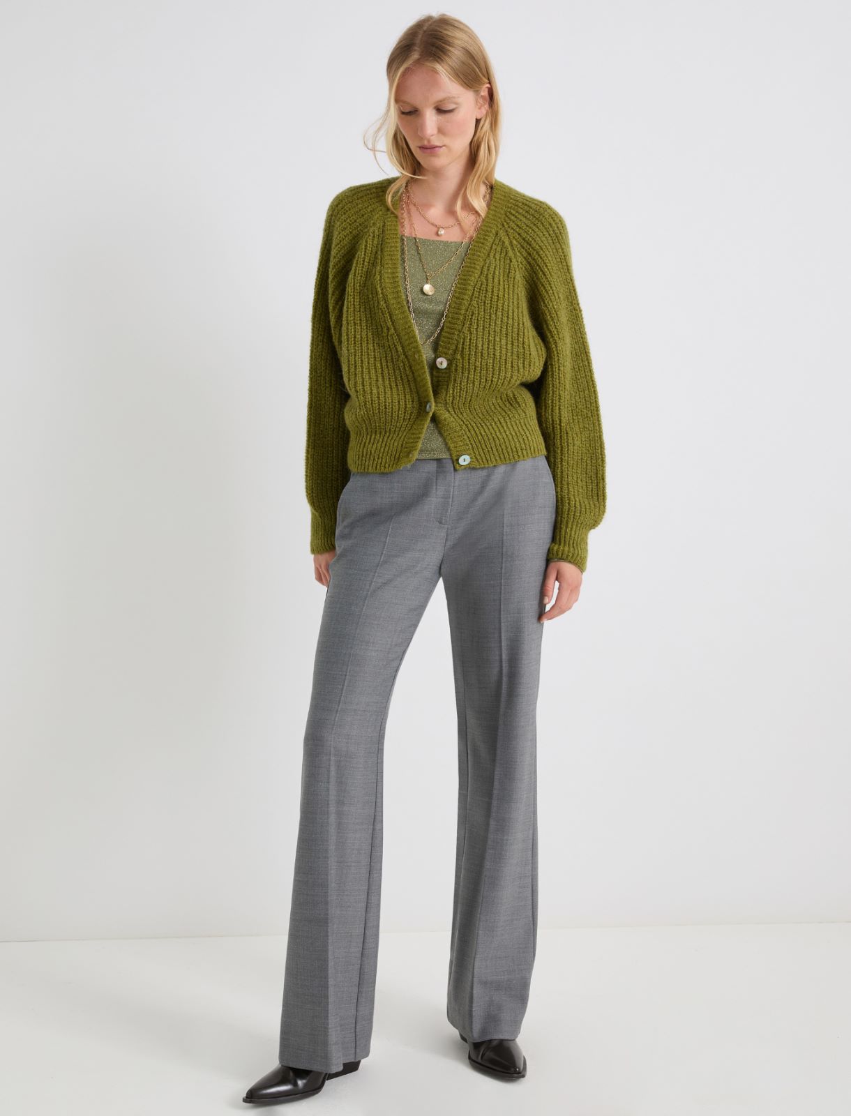Alpaca-blend cardigan - APPLE GREEN - Marella - 2