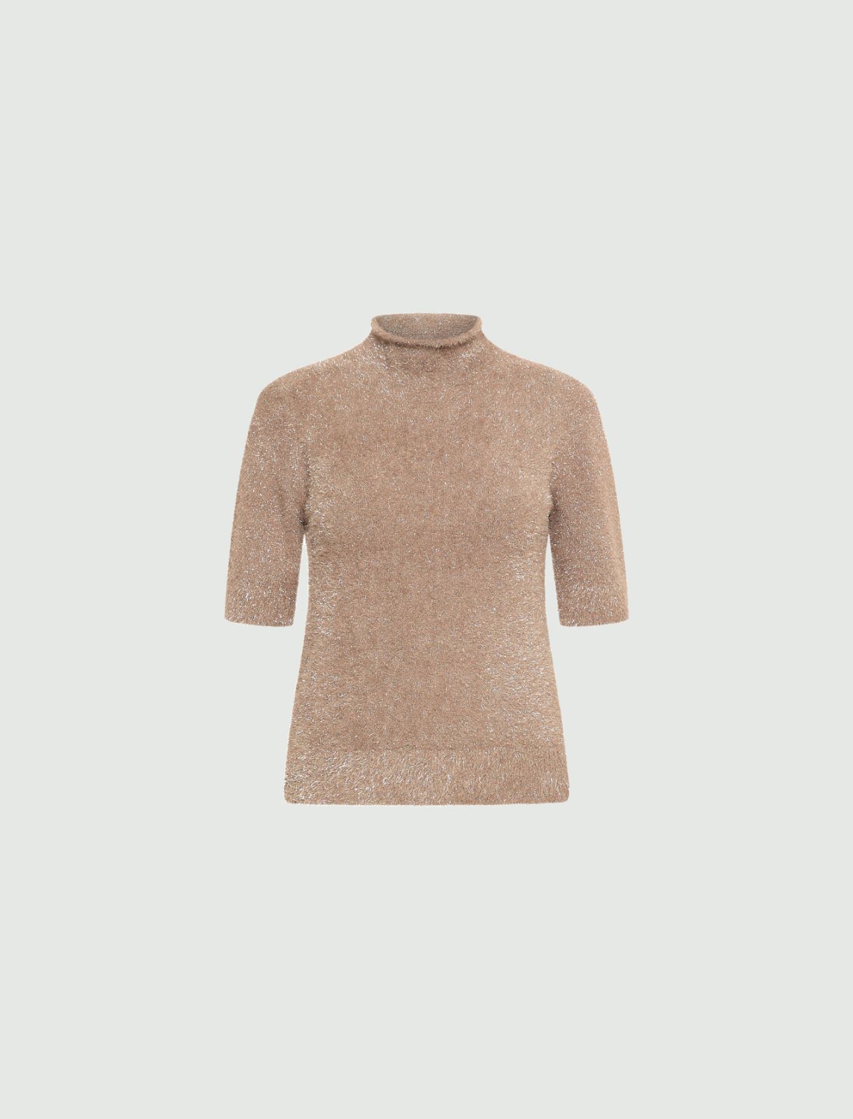 Short-sleeved mock polo-neck sweater - COGNAC - Marella