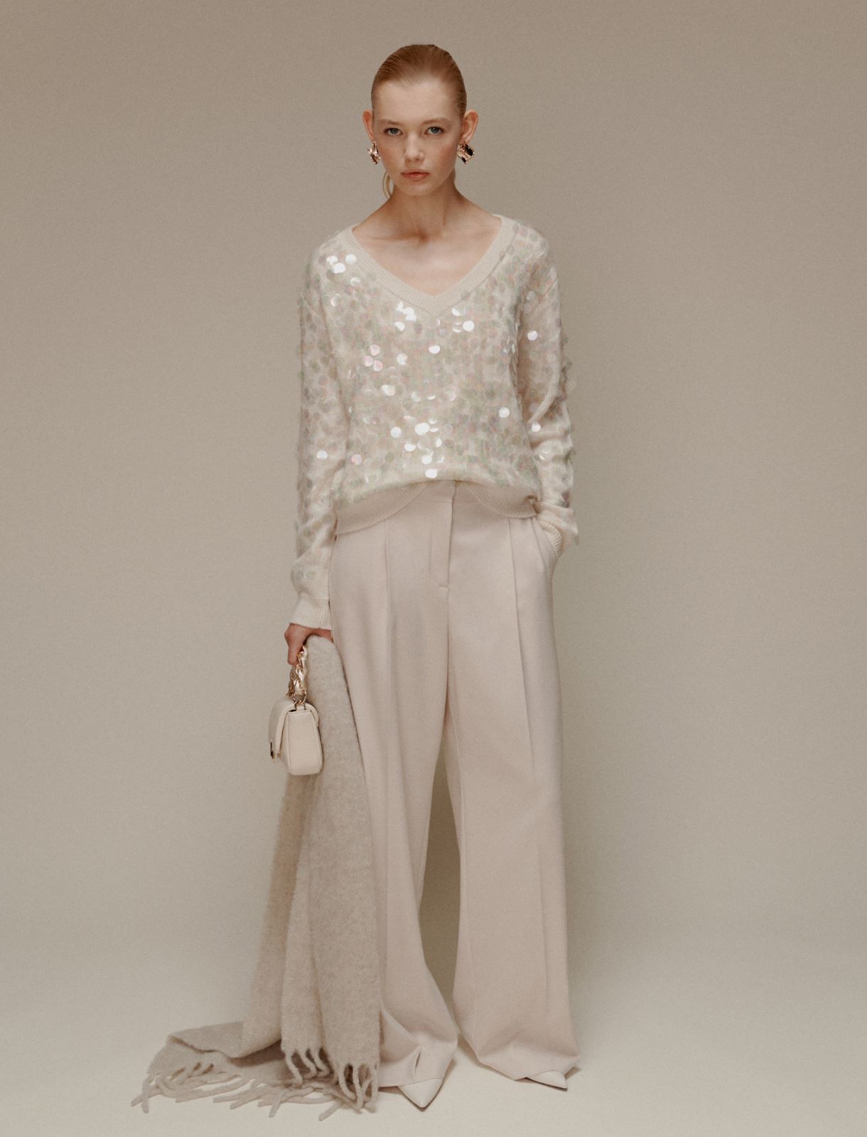 Maxi-sequin sweater - CREAM - Marella - 2