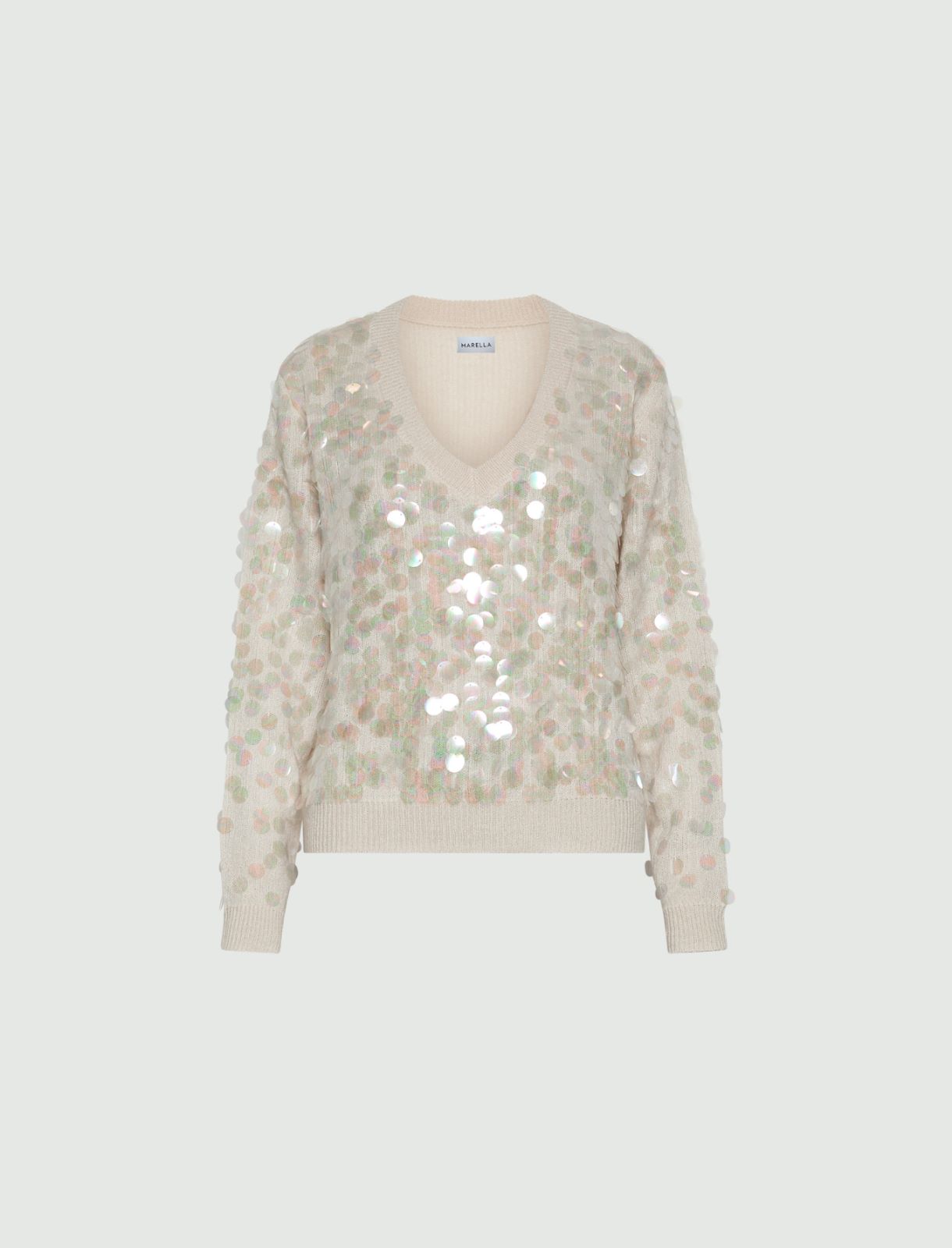 Maxi-sequin sweater - CREAM - Marella