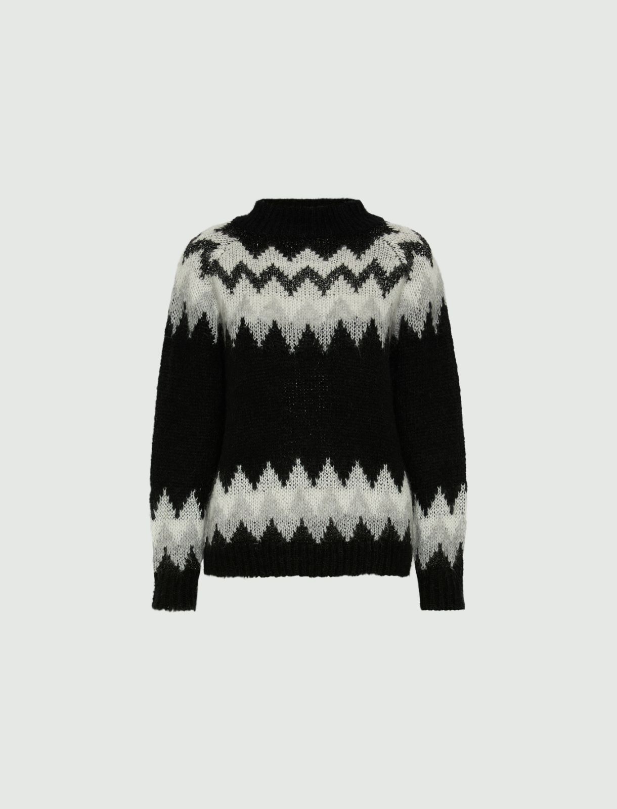 Jacquard mohair-blend sweater - BLACK - Marella
