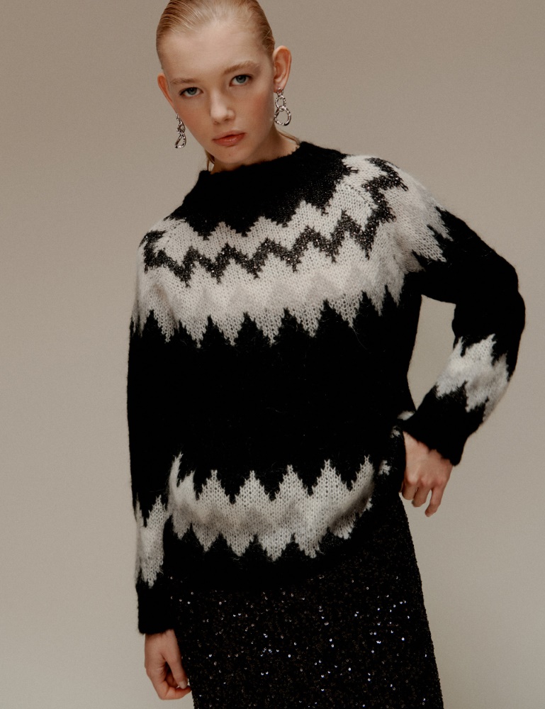 Jacquard mohair-blend sweater - Marella