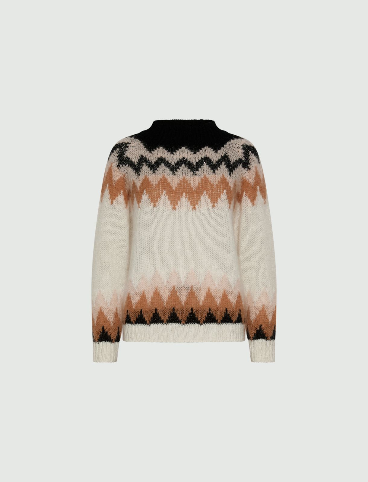 Jacquard mohair-blend sweater - OPTICAL WHITE - Marella