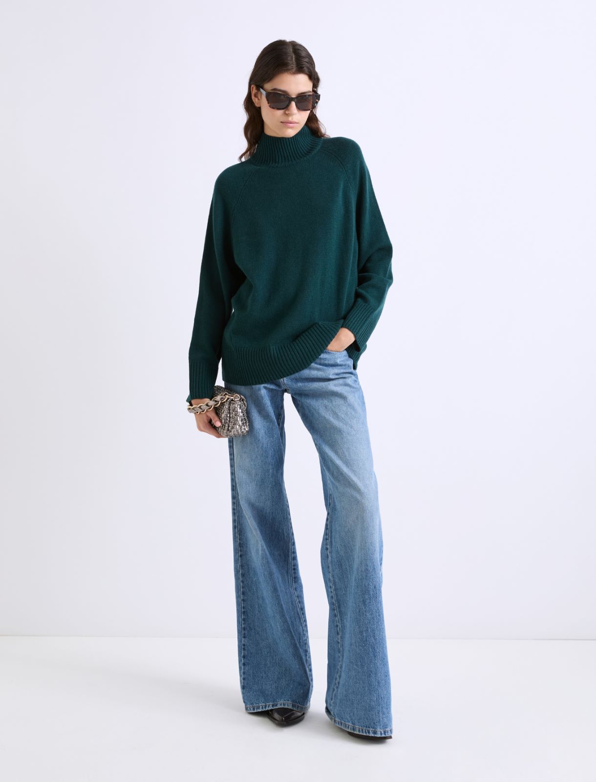 Oversized superfine merino sweater - GREEN - Marella - 2