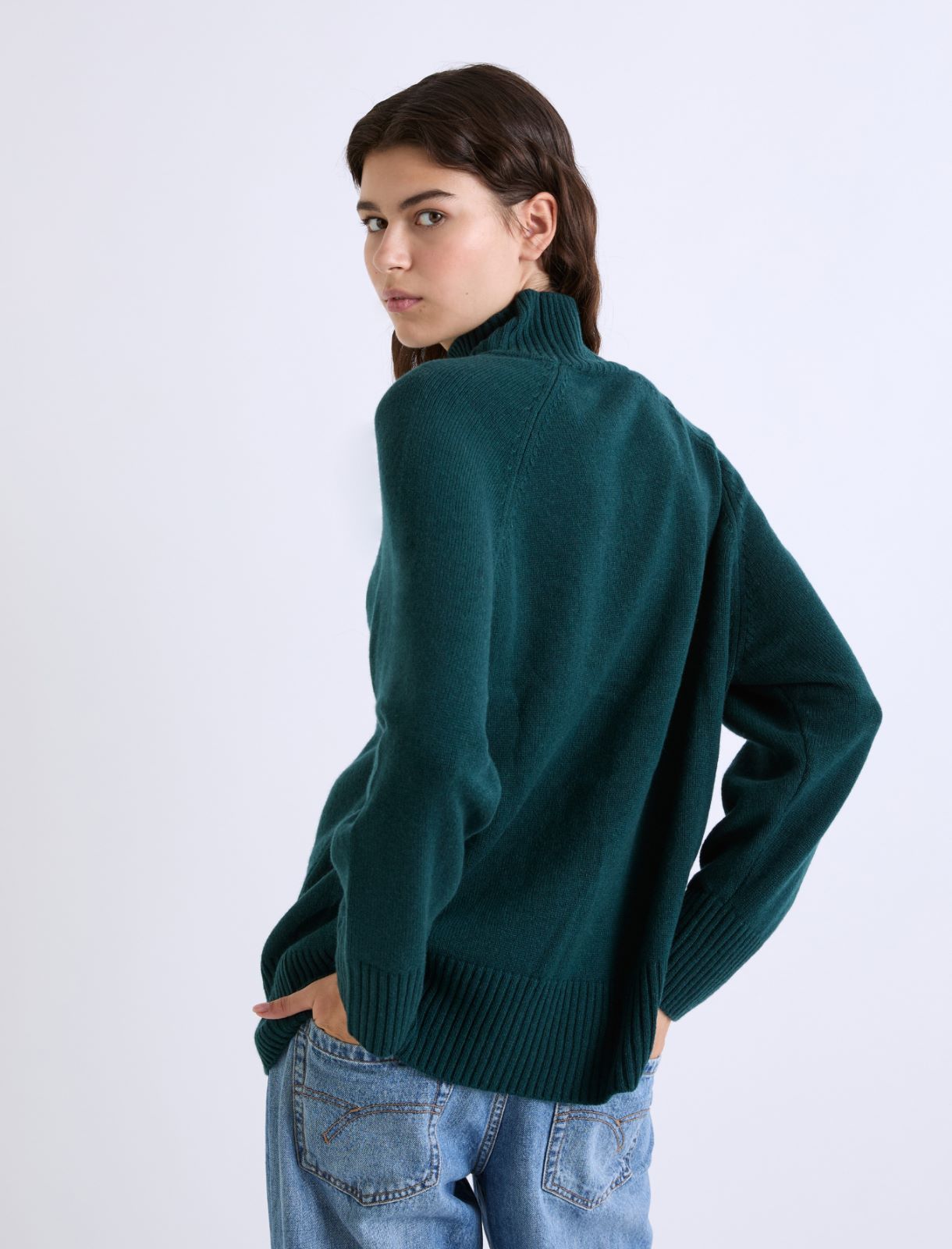 Oversized superfine merino sweater - GREEN - Marella - 3