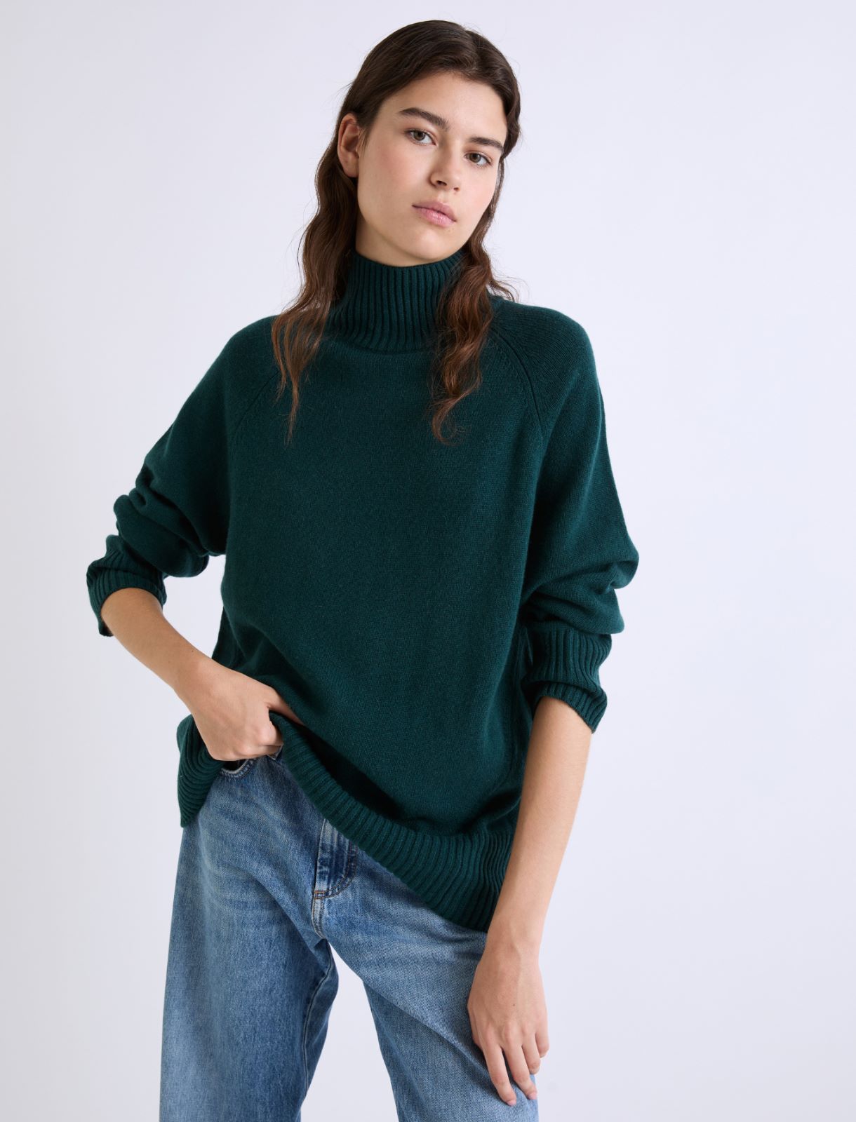 Oversized superfine merino sweater - GREEN - Marella - 4