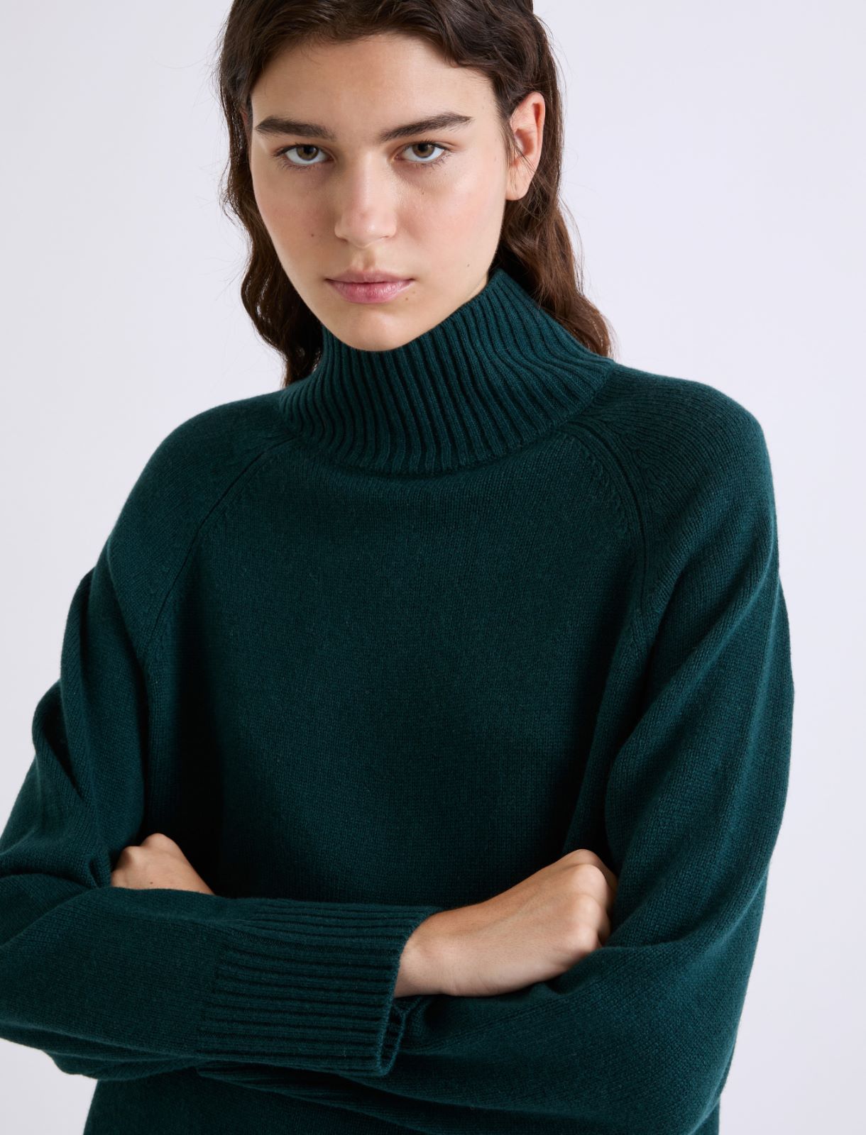 Oversized superfine merino sweater - GREEN - Marella - 5