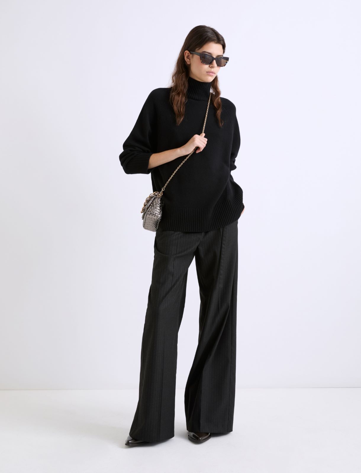 Oversized superfine merino sweater - BLACK - Marella - 2