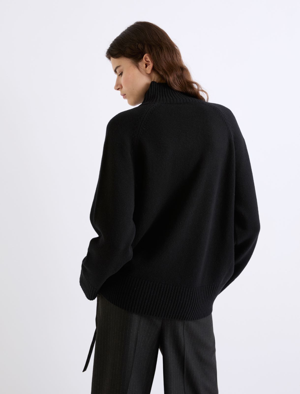 Oversized superfine merino sweater - BLACK - Marella - 3
