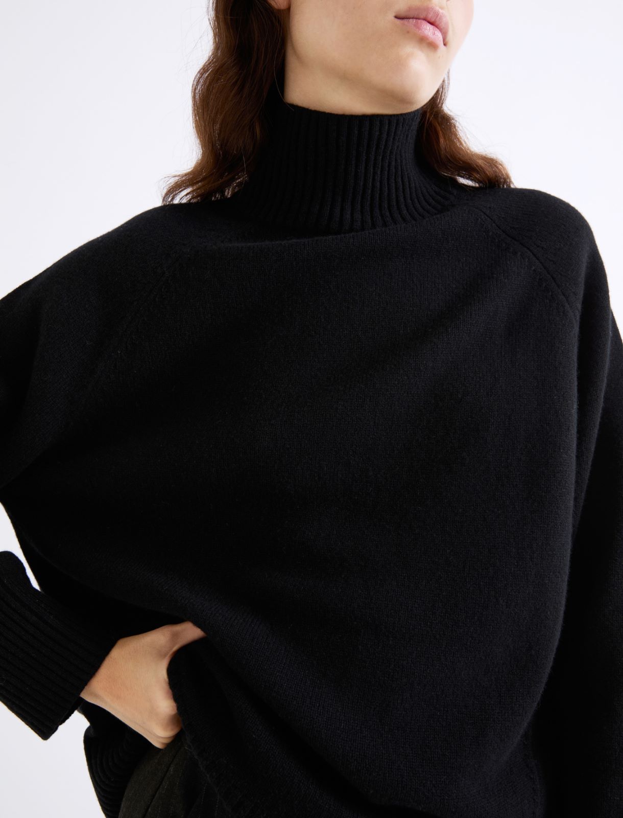 Oversized superfine merino sweater - BLACK - Marella - 5