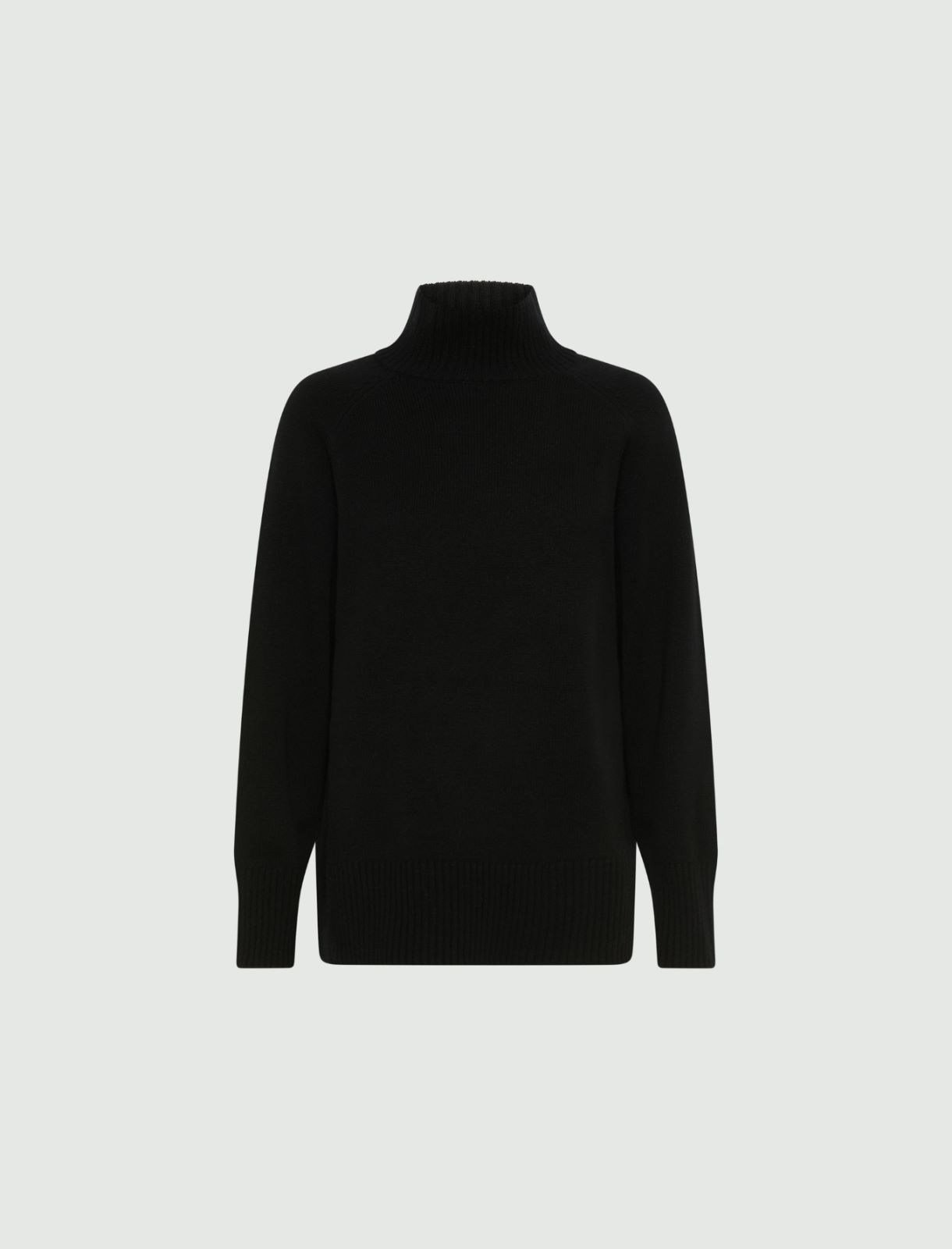 Oversized superfine merino sweater - BLACK - Marella