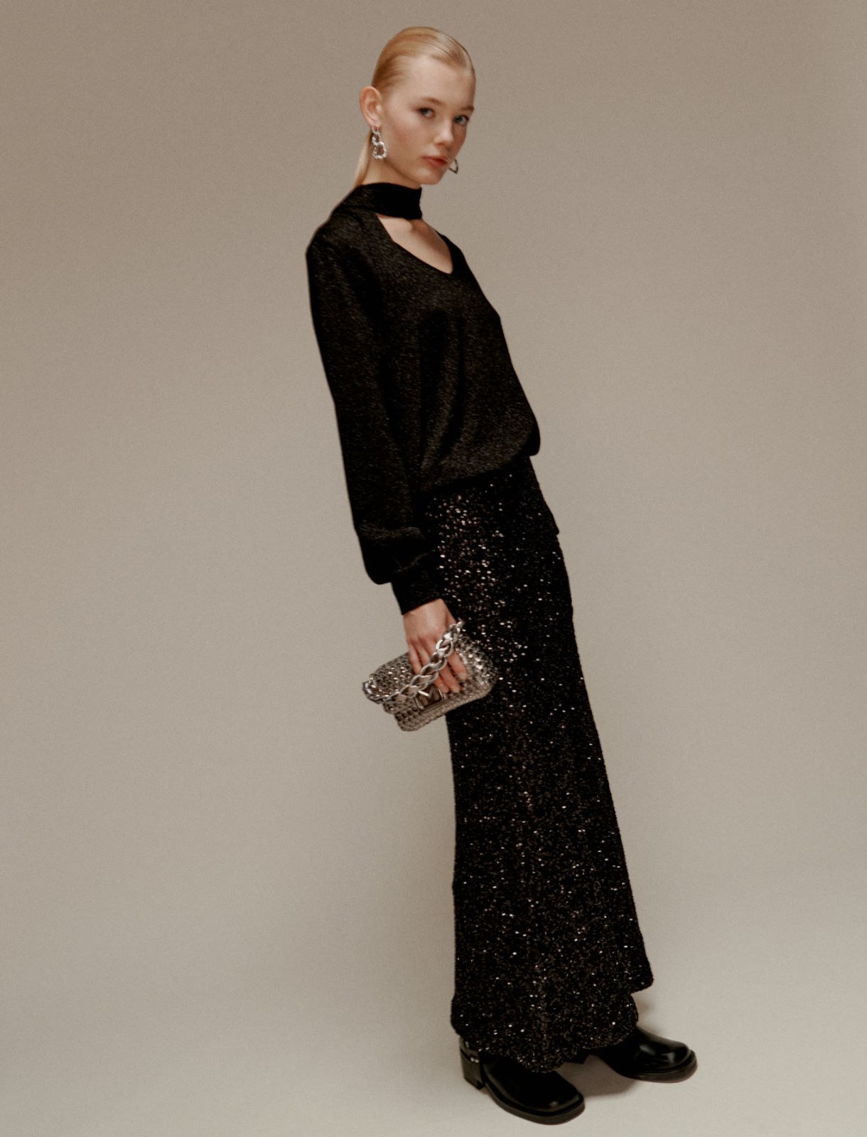 Maglia con lurex e fusciacca - NERO - Marella - 2