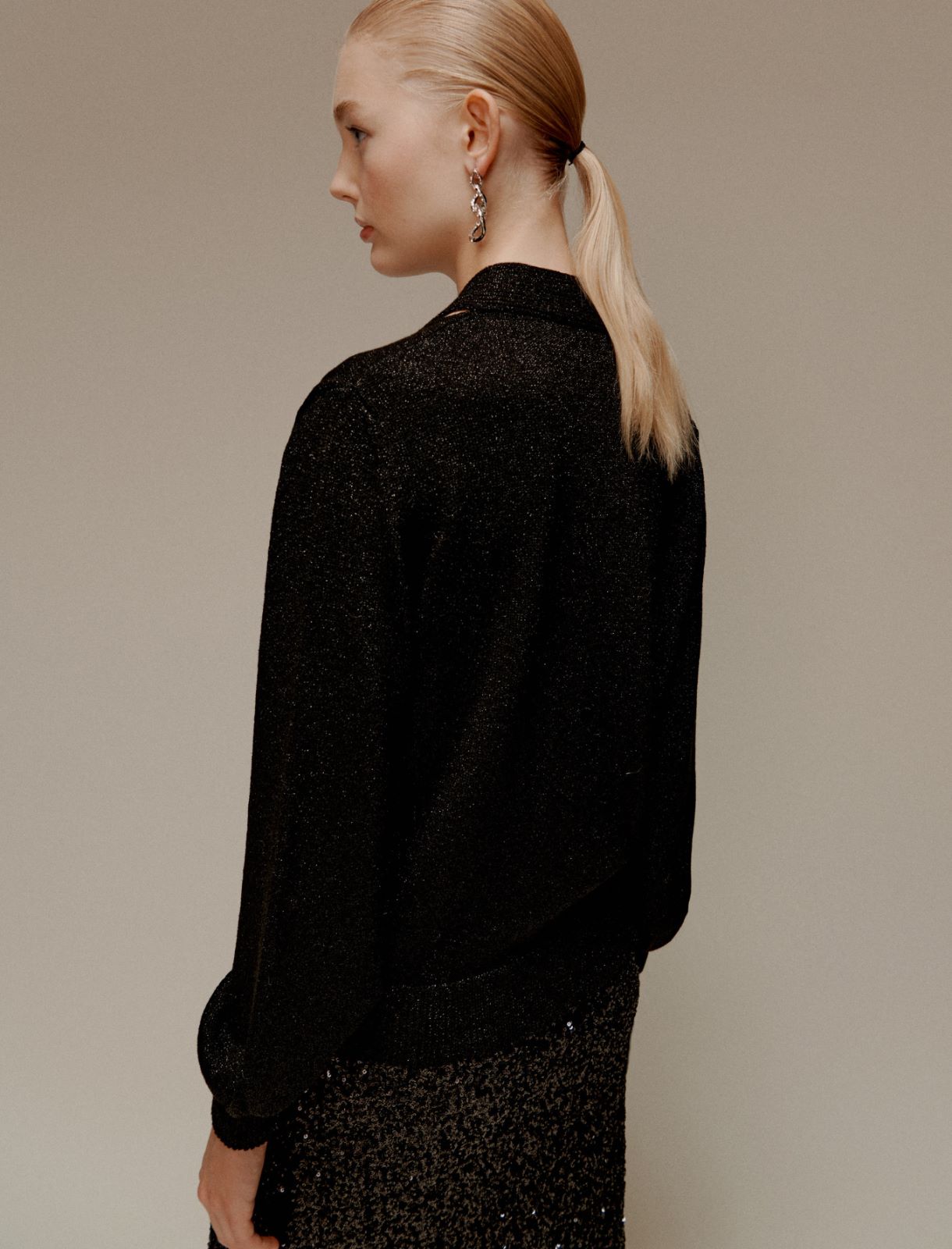 Maglia con lurex e fusciacca - NERO - Marella - 3