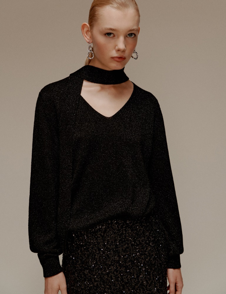 Pullover mit Lurex und Schluppe - Marella