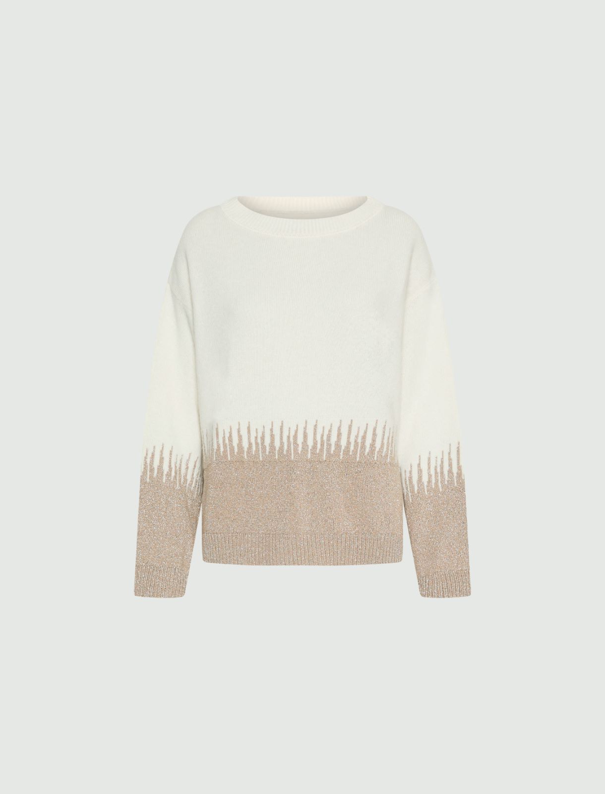 Inlay-detail cashmere-blend sweater - WHITE - Marella