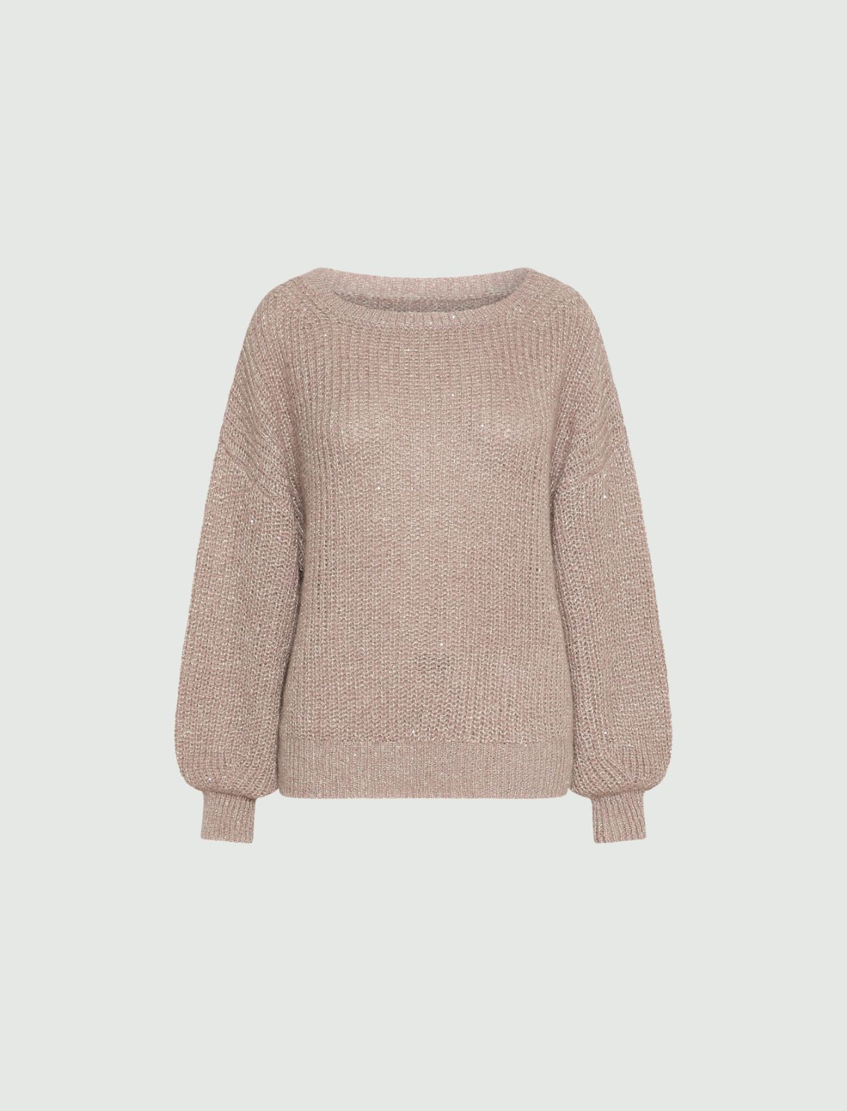 Micro-sequin-adorned mohair-blend sweater - COGNAC - Marella