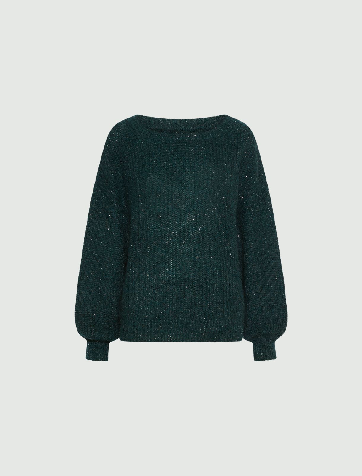 Micro-sequin-adorned mohair-blend sweater - BOTTLE GREEN - Marella