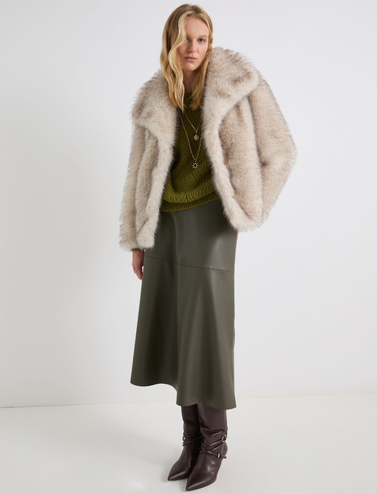 Cazadora oversize de tejido peludo - BEIGE - Marella - 2