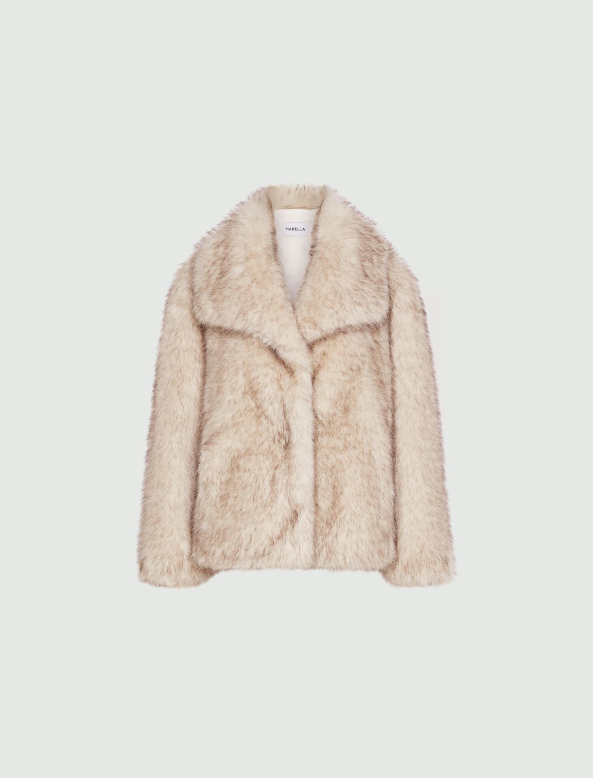 Cazadora oversize de tejido peludo - BEIGE - Marella