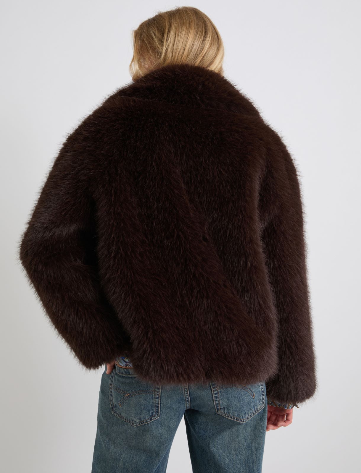 Cazadora oversize de tejido peludo - CHOCOLATE - Marella - 3