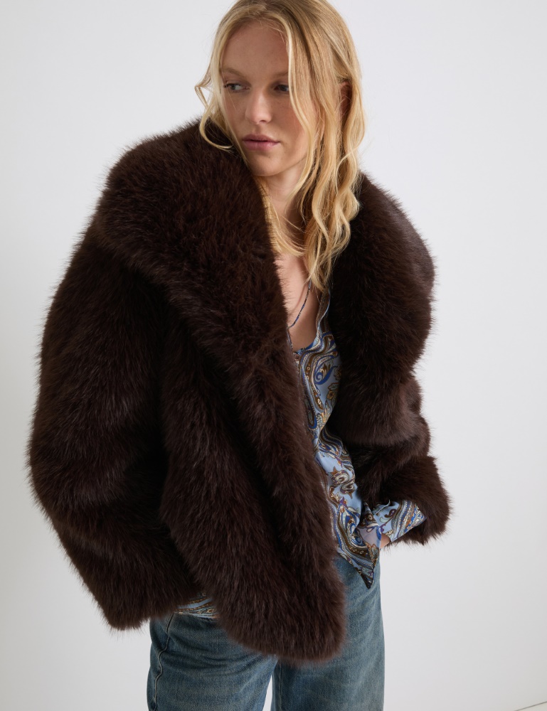 Cazadora oversize de tejido peludo - Marella
