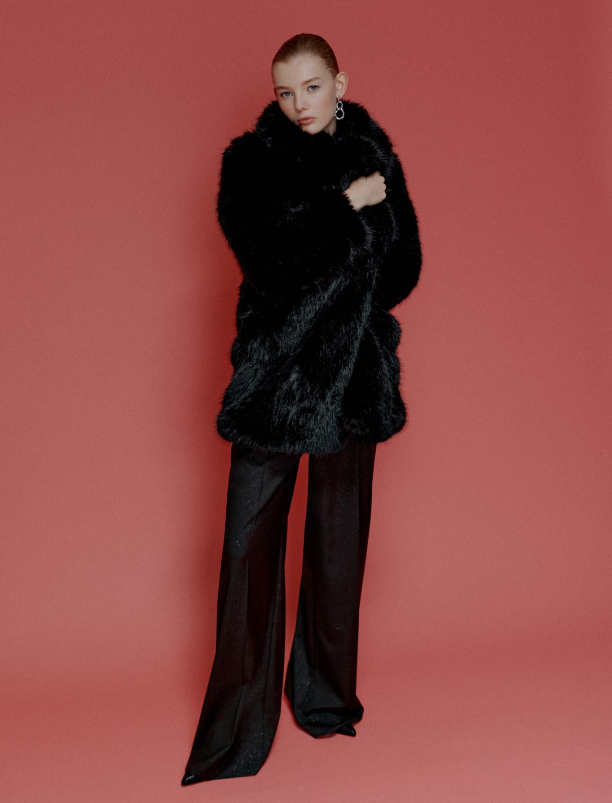 Oversized furry knit jacket - BLACK - Marella - 4