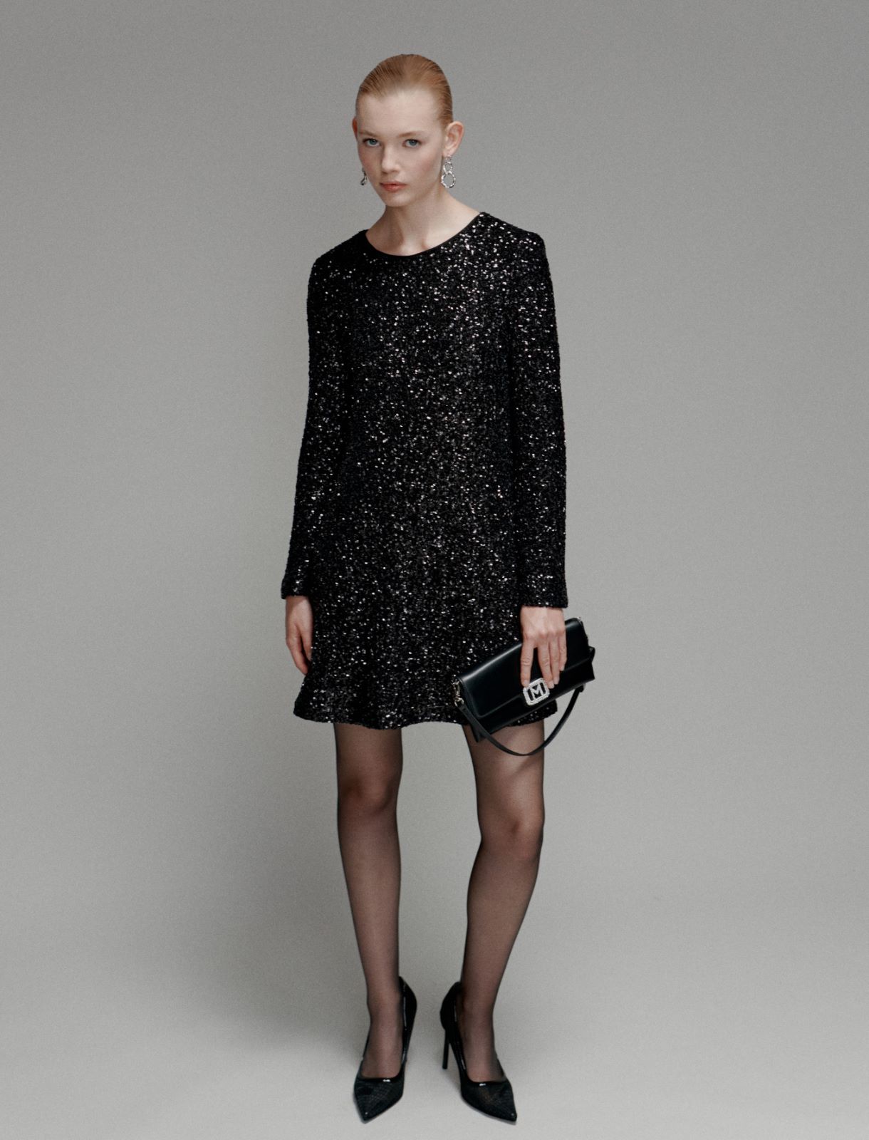 Mini-robe à paillettes - NOIR - Marella - 2