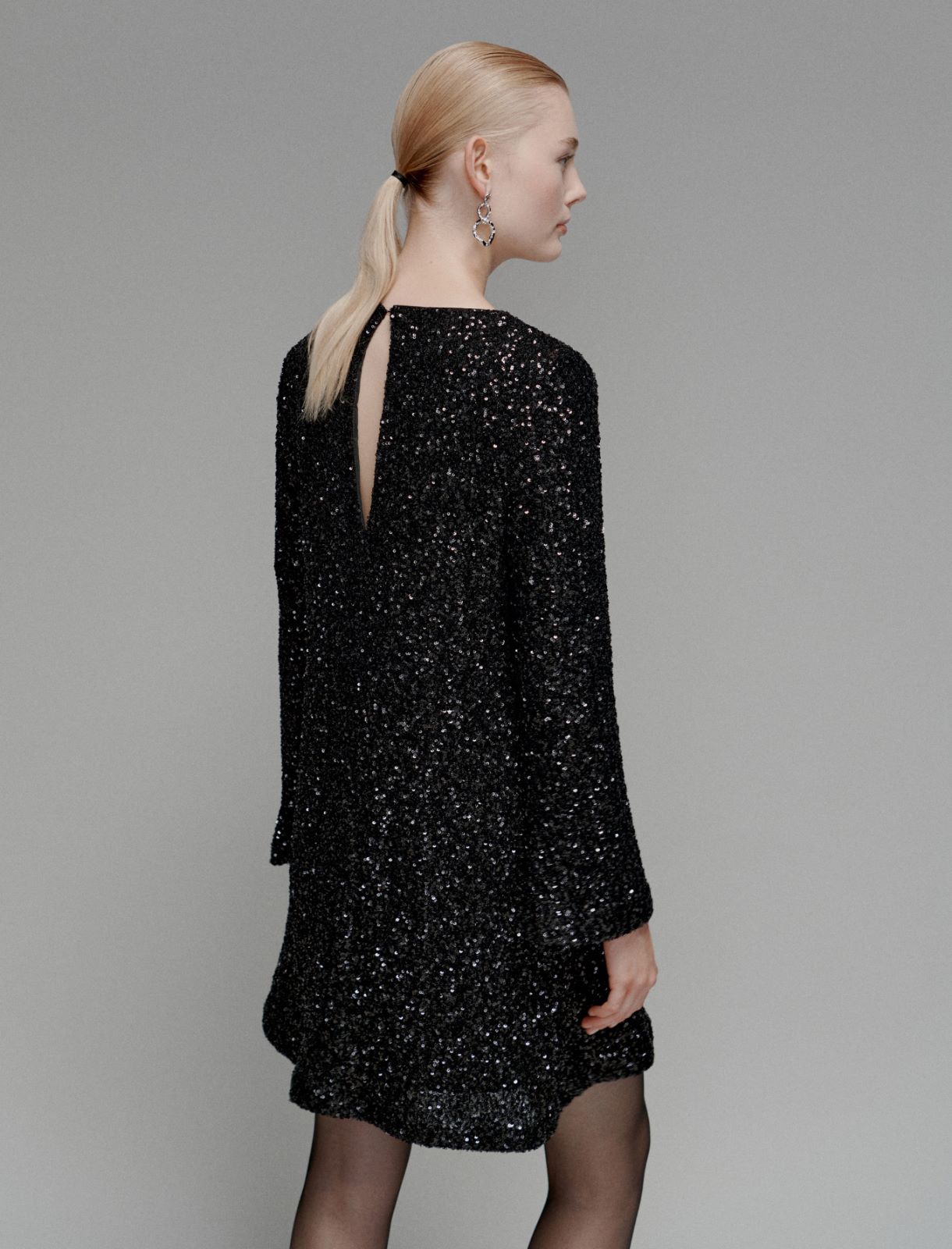 Mini-robe à paillettes - NOIR - Marella - 3