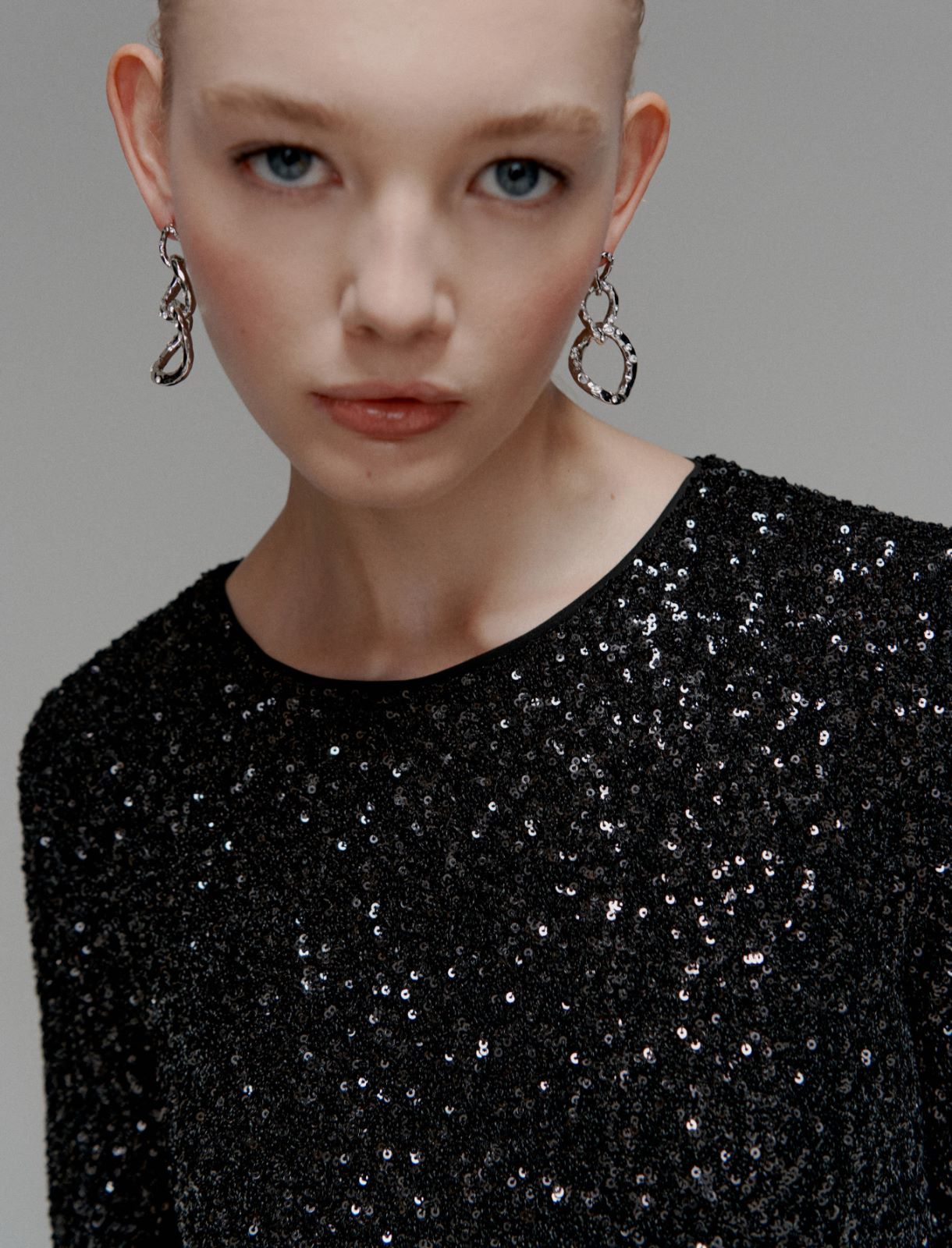 Mini-robe à paillettes - NOIR - Marella - 5