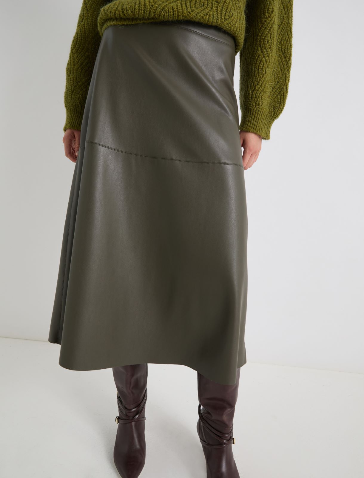 Falda midi - VERDE MILITAR - Marella - 5