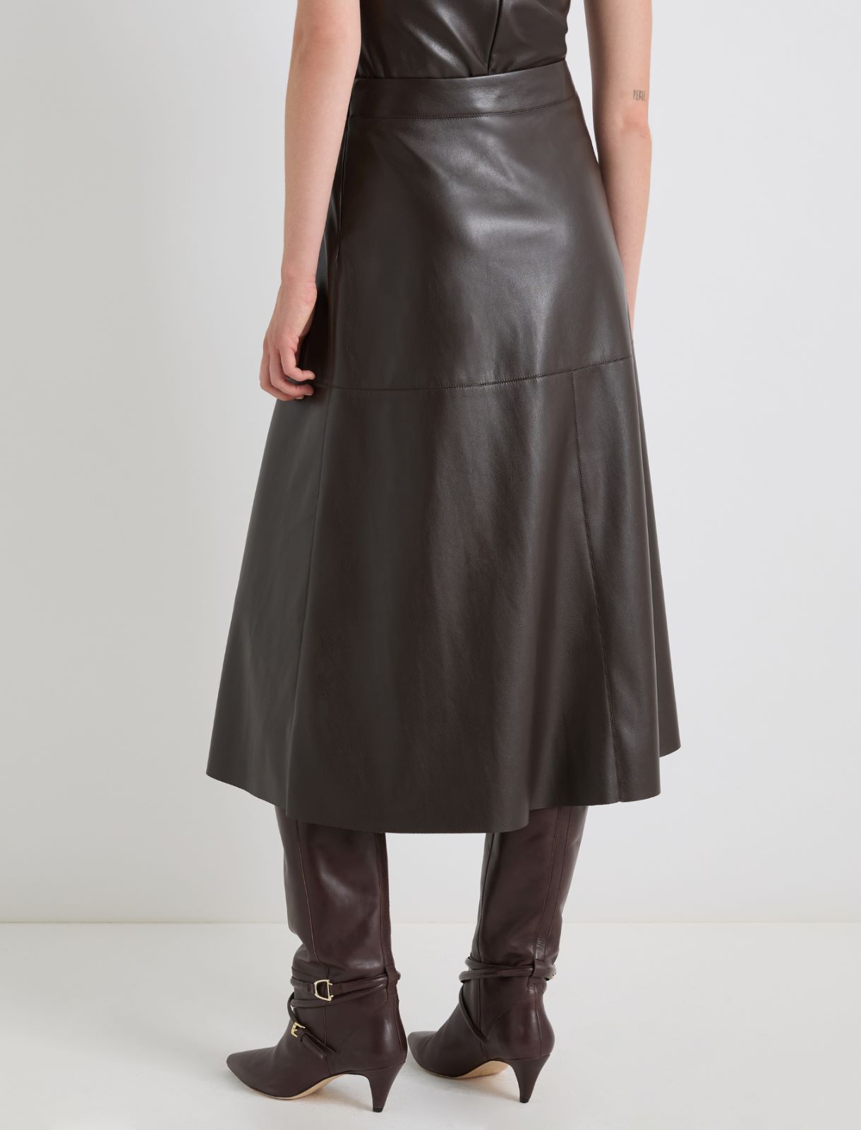 Midi skirt - DARK BROWN - Marella - 3