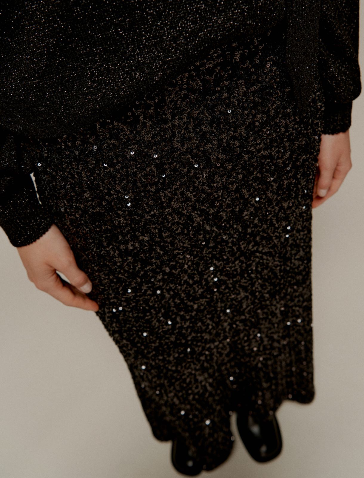 Sequinned midi skirt - BLACK - Marella - 5