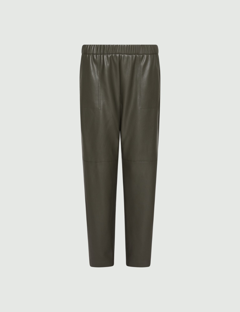 Coated jersey carrot-fit trousers - Marella