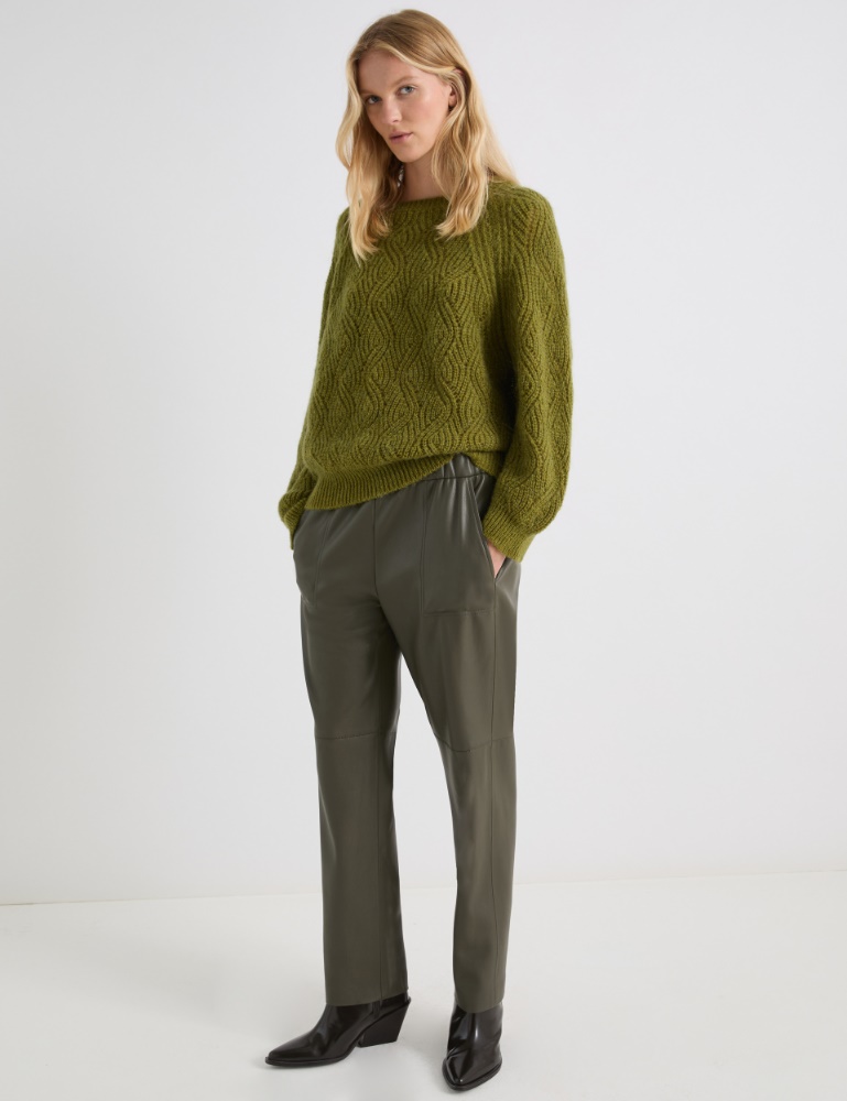 Coated jersey carrot-fit trousers - Marella