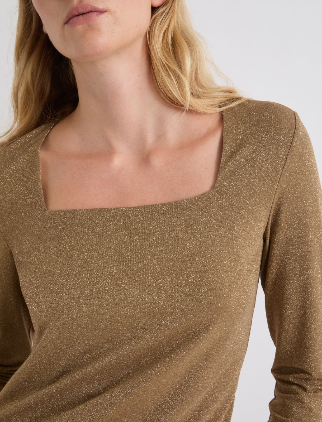 Lurex-adorned viscose T-shirt - GOLD - Marella - 5