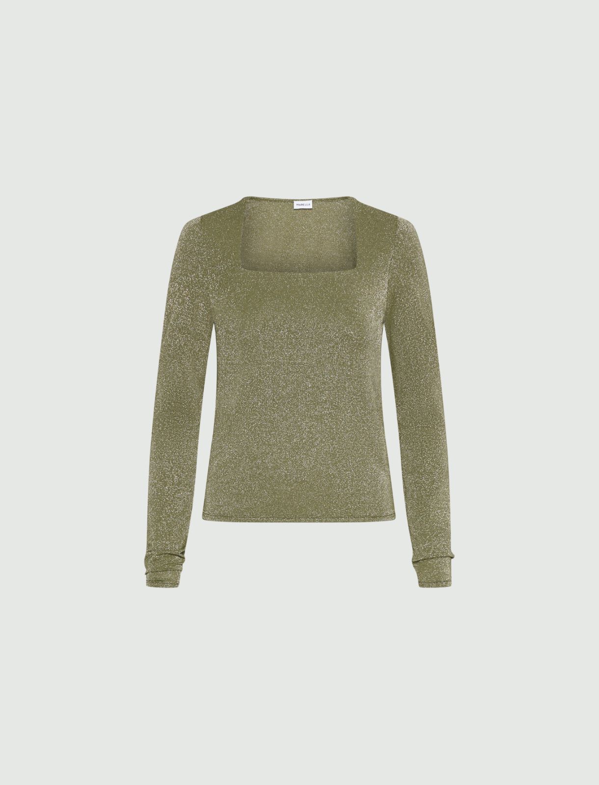 Lurex-adorned viscose T-shirt - GREEN - Marella