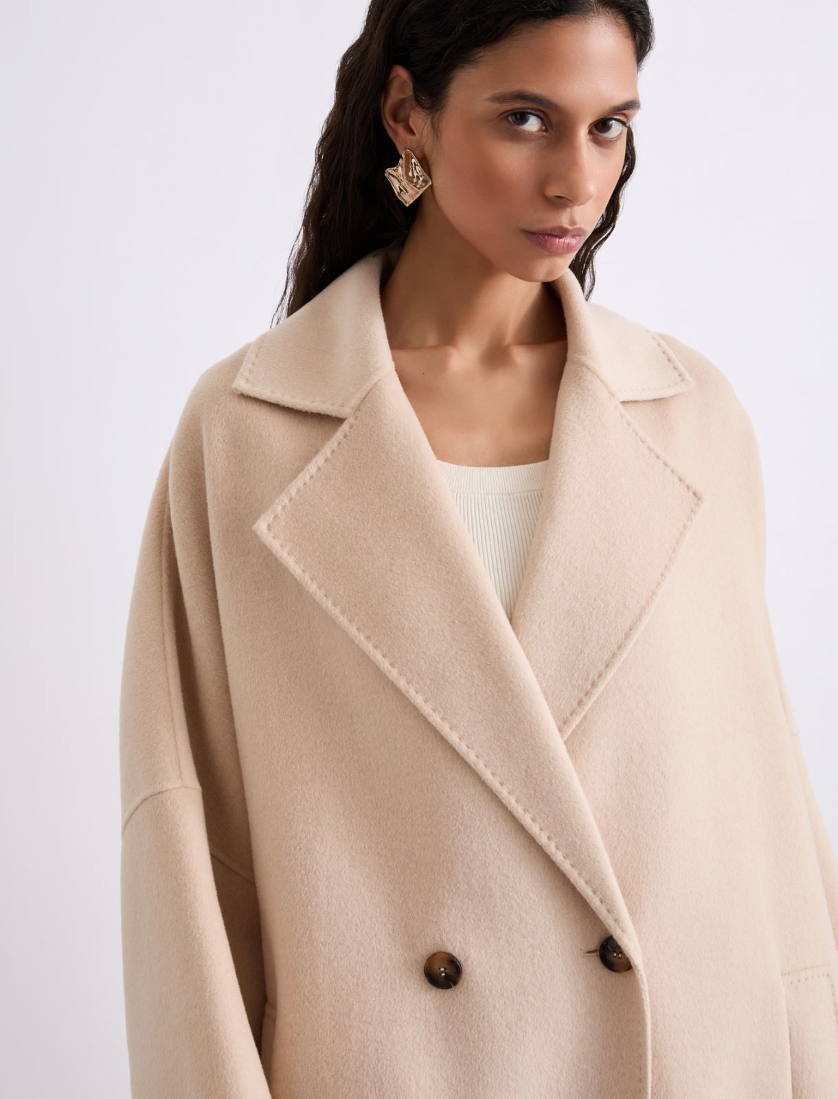 Oversized double cloth coat - NATURAL - Marella - 5