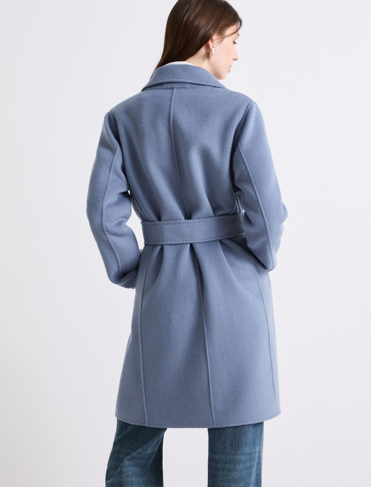 Manteau droit en double laine - AZURE - Marella - 3