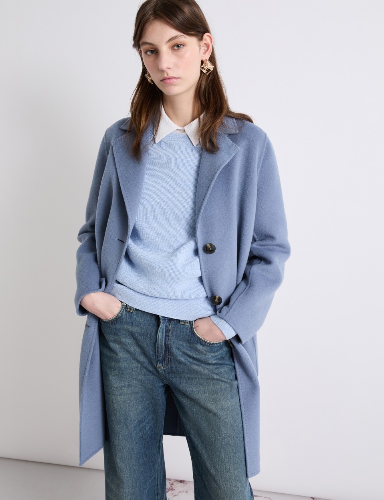 Single-breasted double cloth coat - Marella