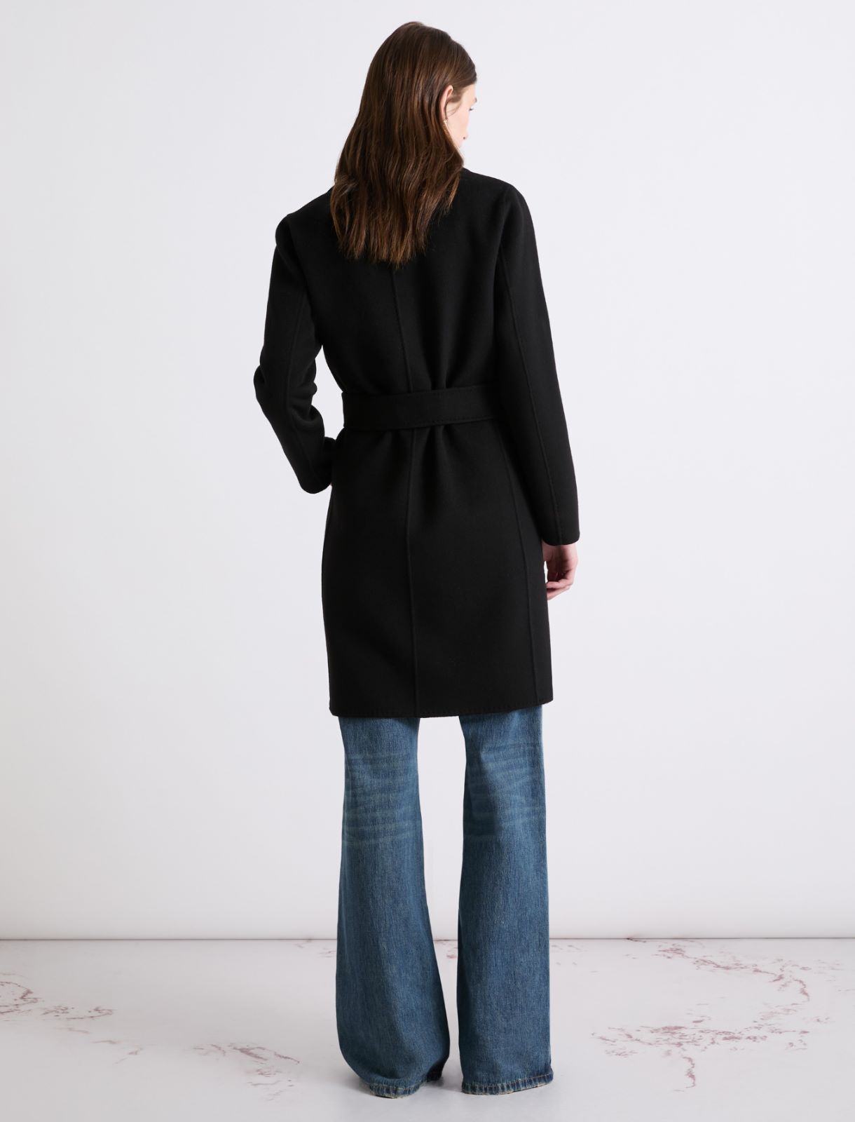 Manteau droit en double laine - NOIR - Marella - 3