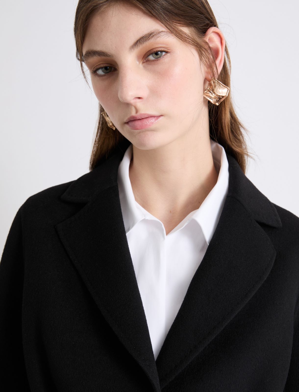 Manteau droit en double laine - NOIR - Marella - 5