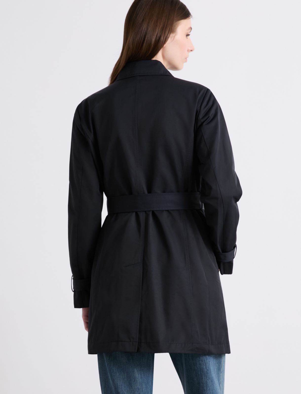 Double-breasted technical cotton trench coat - NAVY - Marella - 3