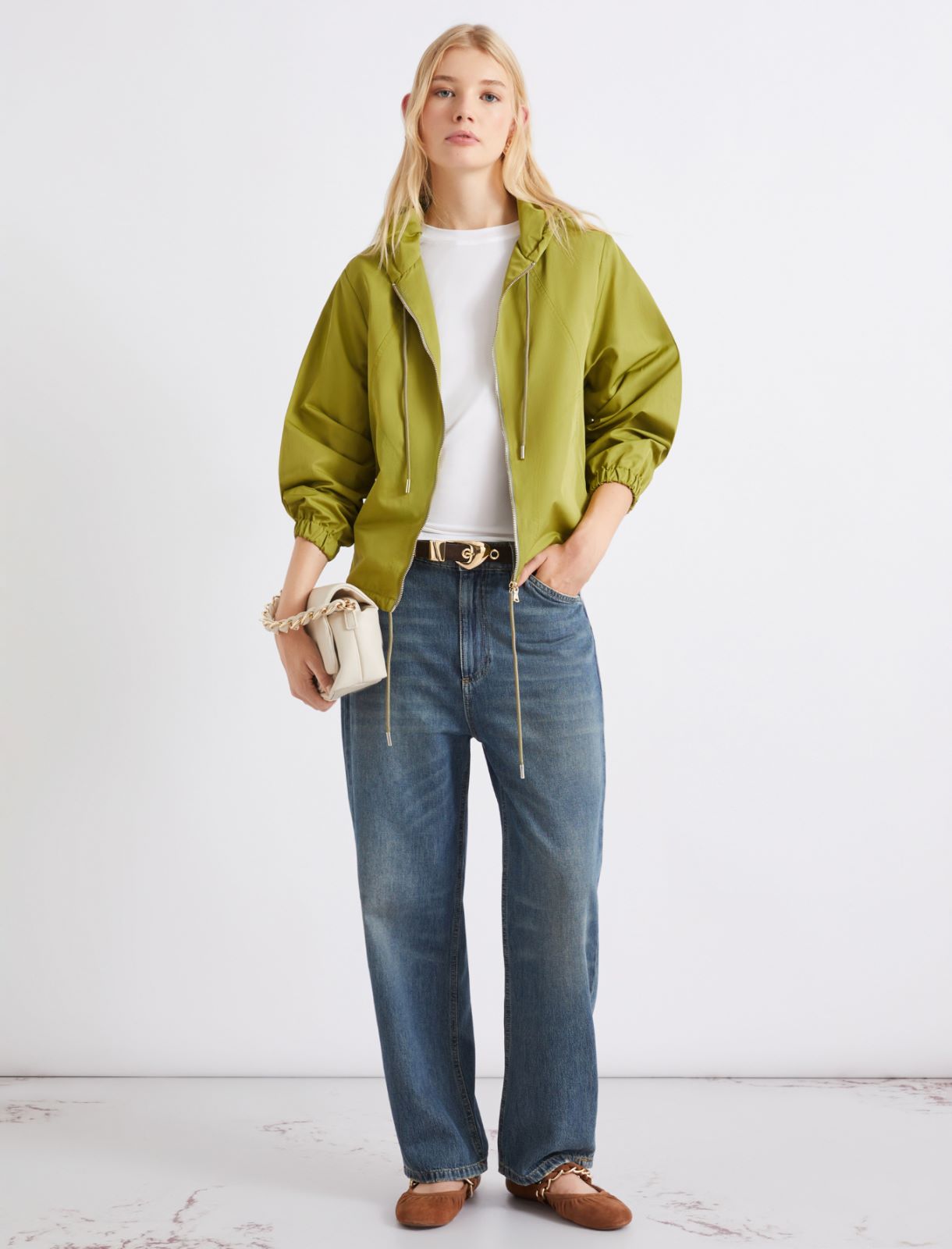 Light water-repellent twill raincoat - GREEN - Marella - 2