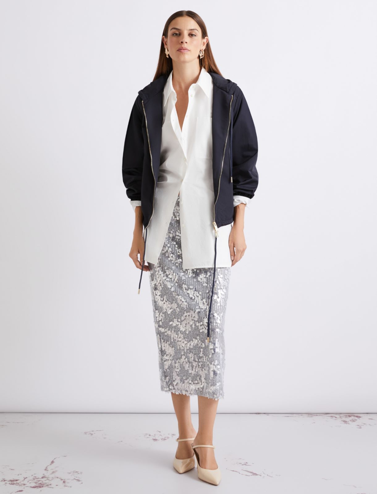 Light water-repellent twill raincoat - NAVY - Marella - 2