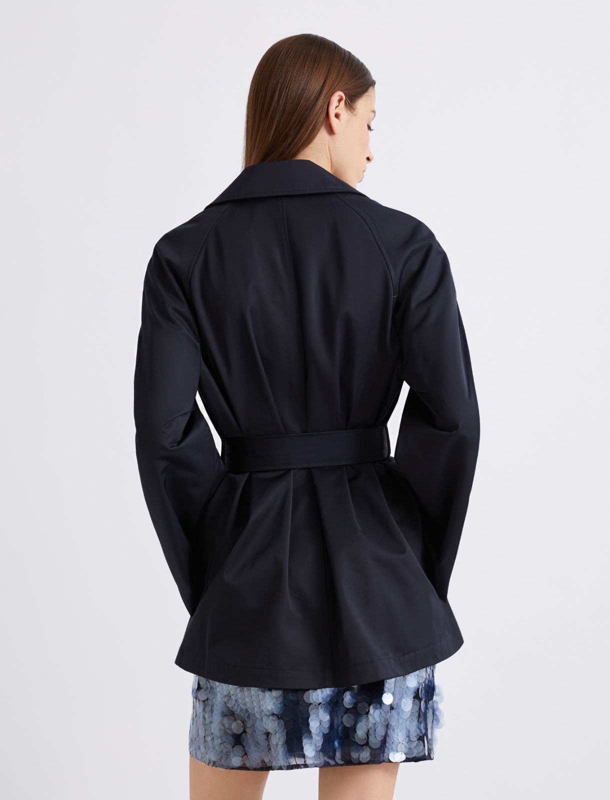 Trench en coton technique - BLEU - Marella - 3