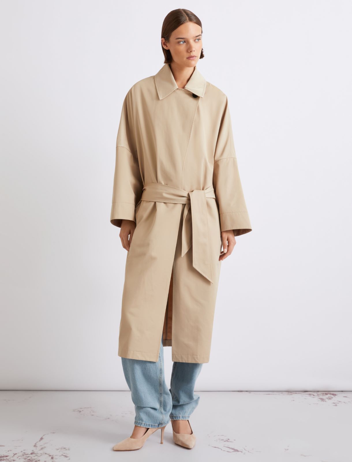 Oversized trench coat - NATURAL - Marella - 4