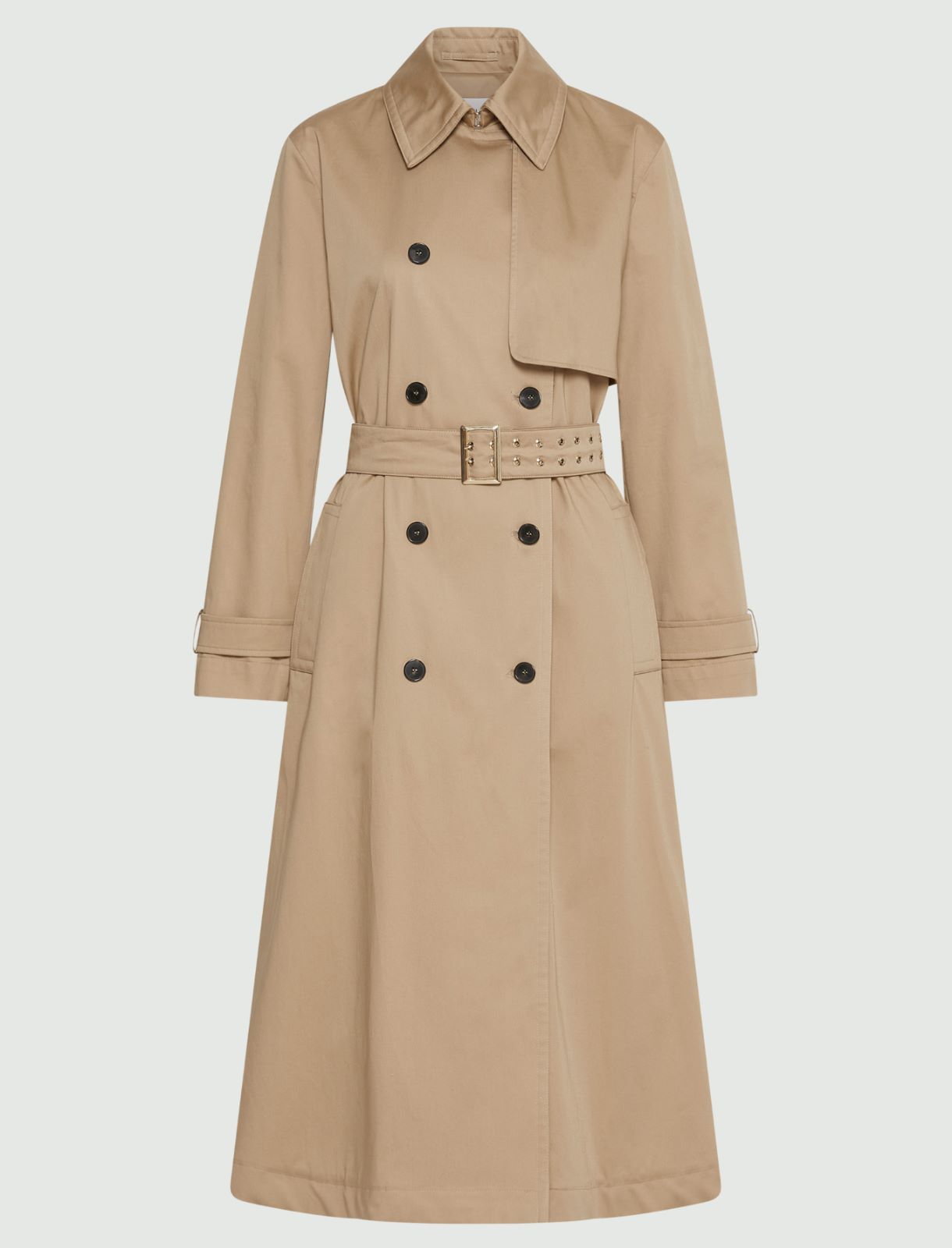 Cotton satin trench coat - NATURAL - Marella