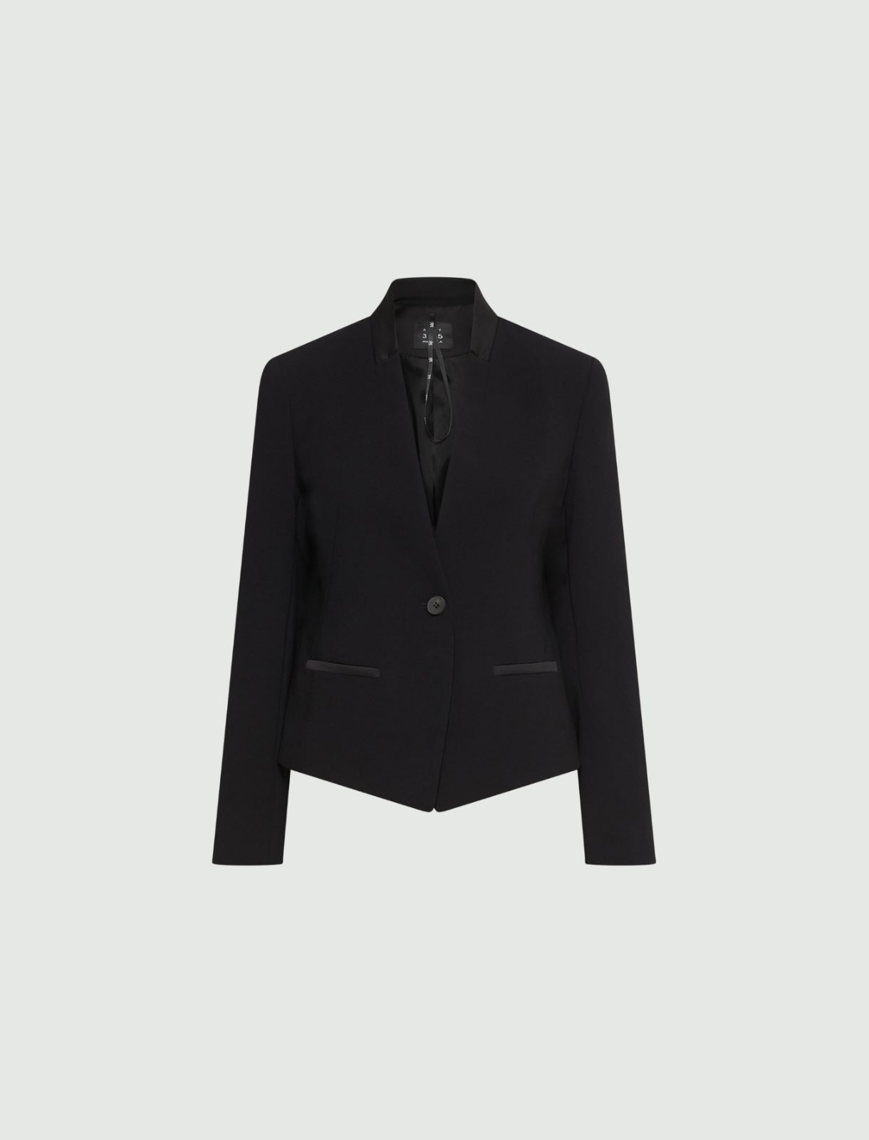 Kurzer Blazer aus Envers-Satin - SCHWARZ - Marella