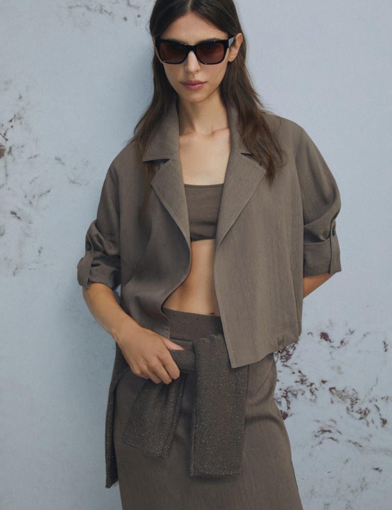 Stretch viscose and linen jacket - Marella