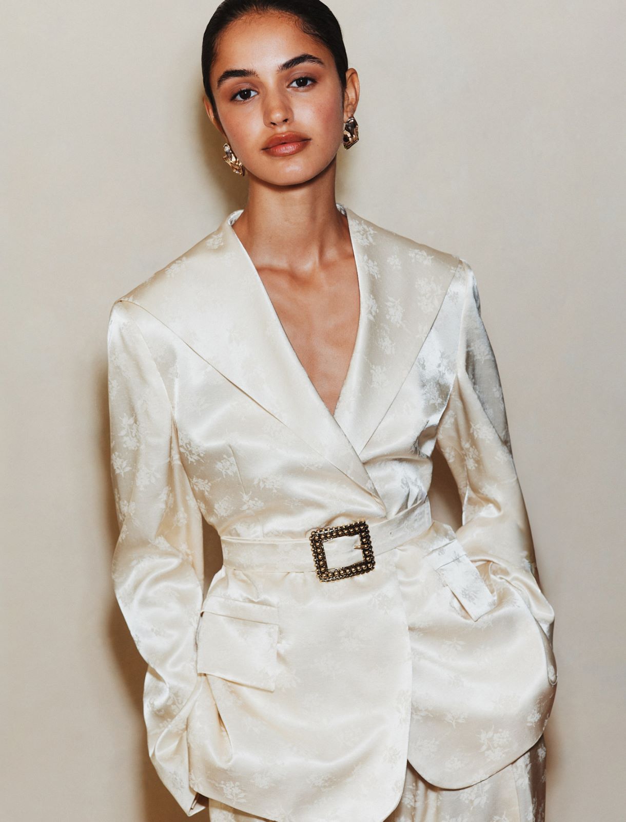 Blazer en viscose jacquard - BLANC LAINE - Marella - 4